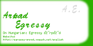 arpad egressy business card